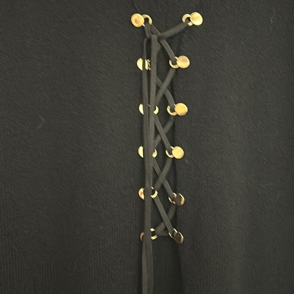 SALE NWOT ST JOHN Collection by Marie Gray black sweater dress with gold detail. - Picture 4 of 6